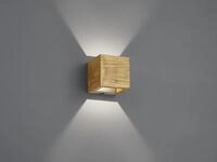 Trio Leuchten LED-Wandleuchte Brad nickel antik Holz Up- & Downlight