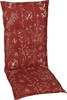 GO-DE Hochlehner-Auflage 50 cm x 120 cm x 6 cm, rot, Blumen/Stengel rot