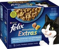 Felix Katzennassfutter Geschmacksvielfalt aus dem Wasser, 10x 85g, 3x Seelachs &