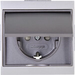 Kopp Schutzkontakt-Steckdose mit Deckel MALTA silber-anthrazit, 911550081