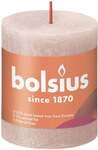 Bolsius Rustik Stumpenkerze nebeliges Rosa, H&ouml;he: 8 cm, &Oslash; 6,8 cm