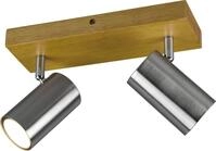 Trio Leuchten 2er Spot Marley GU10, nickel matt, holzfarbig