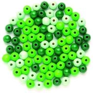 Glorex Holzperle gr&uuml;n mix 10 mm - 47 St&uuml;ck