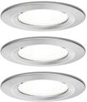 Paulmann LED-Einbauleuchte Nova eisen geb&uuml;rstet 3 St&uuml;ck