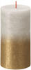 Bolsius Stumpenkerze Rustik Sunset Sandgrau+Gold 13 cm GLO660209604