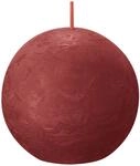 Bolsius Rustik Kugelkerze zartes rot, Durchmesser: 7,6 cm