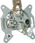 Schwaiger SAT TWIN Stichleitungsdose DSE652 531 (2 dB), F IEC silber, 3-Loch, 2x F /