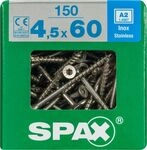 Spax Universalschrauben 4.5 x 60 mm TX 20 - 150 St&uuml;ck Edelstahl