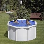 Gre Stahlwandpool Fidji Komplett-Set rund &Oslash; 260 x 122 cm wei&szlig;