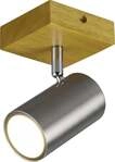 Trio Leuchten 1er Spot Marley GU10, nickel-matt, holzfarbig