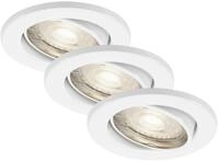 Di-Ka LED Einbauleuchte Sten 3er Set wei&szlig; &Oslash; 8,6 cm GU10, warmwei&szlig;