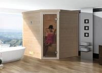 Weka Massivholzsauna Turku 1 mit Glast&uuml;r mit Sparset 2