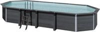 Gre Composite Pool oval grau, 804 x 386 x 124 cm