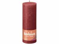 Bolsius Rustik Stumpenkerze zartes rot, Höhe: 19 cm, Ø 6,8 cm GLO660209523