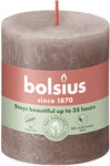 Bolsius Stumpenkerze Rustik Shine Rustikales Taupe 8 cm