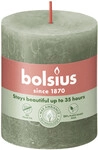 Bolsius Rustik Stumpenkerze olivengr&uuml;n, H&ouml;he: 8 cm, &Oslash; 6,8 cm