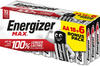 Energizer Max Alkaline Betterie Mignon AA 1,5 V, 18 + 6 Pack