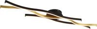 Trio Leuchten LED Deckenleuchte Blaze schwarz-messing 107 x 7 cm dimmbar