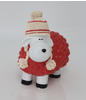 Dekofigur Schaf mit Bommelmütze rot 19,5 x 10,5 x 18 cm