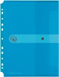 herlitz Dokutasche PP A4 transparent mit blau Druckknopfverschluss
