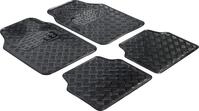 Walser Universal Fu&szlig;matten Gummi Metallic RiffelblechLook Komplett-Set carbon