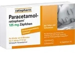 PARACETAMOL-ratiopharm 125 mg Z&auml;pfchen 10 St