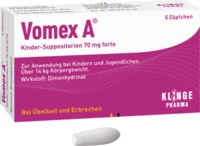 Klinge Pharma GmbH Vomex A Kinder-Suppositorien 70 mg forte 5 St 11091649_DBA