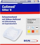 Cutimed Siltec B Schaumverb.10x10 cm m.Haftr. 12 St