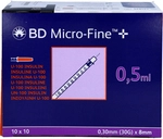 Docpharm GmbH BD Micro-Fine+ Insulinspr.0,5 ml U100 0,3x8 mm 100 St 14234718_DBA