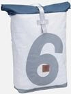 360Grad - Tide Wei&szlig;/Blau/Zahl Hellgrau - Rolltop Rucksack , 25 l