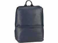 Mandarina Duck Mellow Leather Squared Backpack FZT38 in Navy (9.4 Liter), Rucksack /