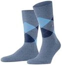 Burlington Tagessocke Crew King SO (Argyle-Muster) #23 t&uuml;rkis Herren - 1 Paar