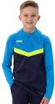 JAKO Langarmshirt Ziptop Iconic (angenehmer Tragekomfort) marineblau/hellblau/gelb