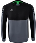 Erima Sport-Langarmshirt Six Wings Sweatshirt (Baumwollmix, funktionell) grau/schwarz