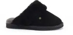 Warmbat Hausschuhe Pantoffel Flurry Suede mit Merino Schaffell schwarz Damen