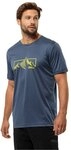 Jack Wolfskin Wander-Tshirt Peak Graphic (atmungsaktiv, geruchshemmend) skyblau