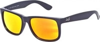 Ray-Ban 0RB4165-622/6Q-XS, Ray-Ban Sonnenbrille Justin 622/6Q (Glasfarbe: rot