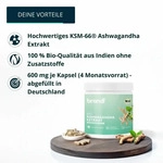 Brandl Bio KSM 66 Ashwagandha Extrakt (600mg reines Ashwagandha-Extrakt) 120...