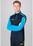 JAKO Langarmshirt Ziptop Performance (Polyester-Stretch-Fleece) marineblau/hellblau