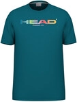Head Tennis-Tshirt Rainbow (Mischgewebe, feuchtigkeitsabsorbierend) 2025 tealblau
