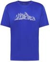 Jack Wolfskin Wander-Tshirt Peak Graphic (atmungsaktiv, schnelltrocknend) blau Herren