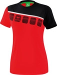 Erima Sport-Shirt 5C (100% Polyester) rot/schwarz Damen