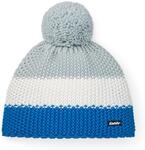 Eisb&auml;r M&uuml;tze (Pompon) Star Pompon blau/weiss/grau Kinder