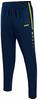 JAKO Trainingshose Pant Active (100% Polyester) lang marineblau/neongelb Jungen
