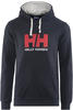 Helly Hansen Kapuzenpullover Logo Hoodie (Bio-Baumwolle) navyblau Herren