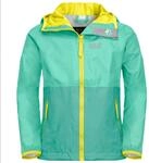 Jack Wolfskin Regenjacke Rainy (wind- und wasserdicht) teal/mint Kinder