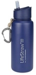 LifeStraw Trinkflasche Go Stainless Steel Edelstahl mit Wasserfilter, Verschluss mit