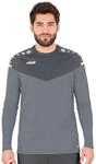 JAKO Sport-Langarmshirt Sweat Champ 2.0 (100% Polyester) grau Herren