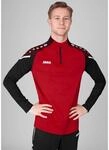 JAKO Langarmshirt Ziptop Performance (Polyester-Stretch-Fleece) rot/schwarz Herren