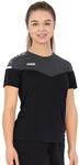 JAKO Sport-Shirt Champ 2.0 (100% Polyester) schwarz/grau Damen